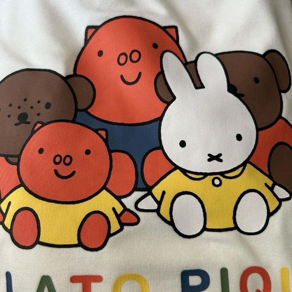 Gelato Pique Dick Bruna Miffy White Graphic Long Sleeve T-Shirt Small Crewneck